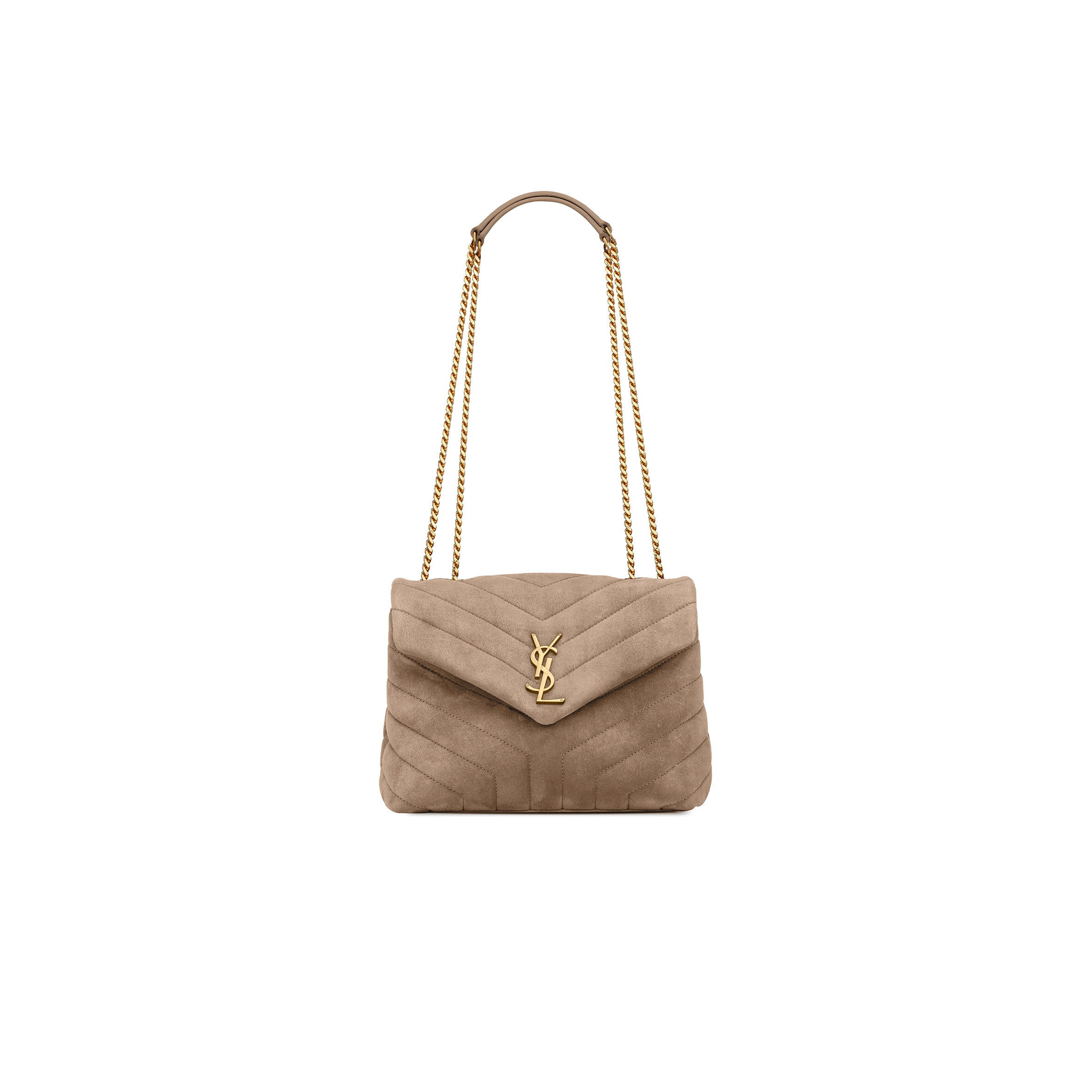 YSL LOULOU SMALL IN QUILTED SUEDE 4946991U8612346 (23*17*9cm)
